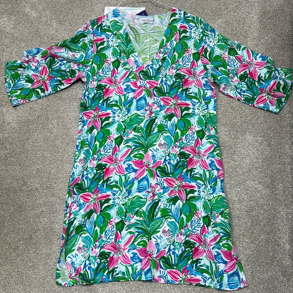 Tybee Island Floral print dress/coverup - new